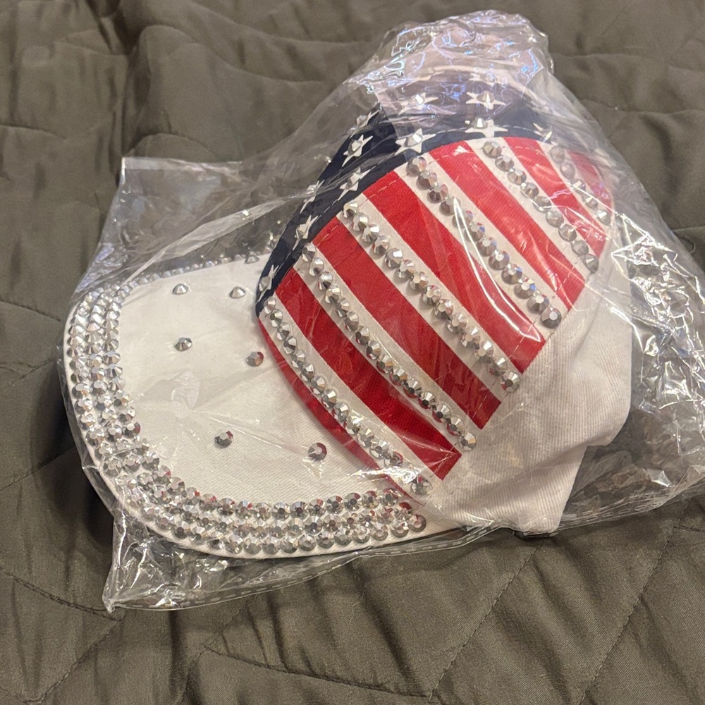 Patriotic Rhinestone Hat - Picture 2 of 3